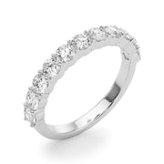Shared Prong Half Eternity Ring in Gold & Platinum