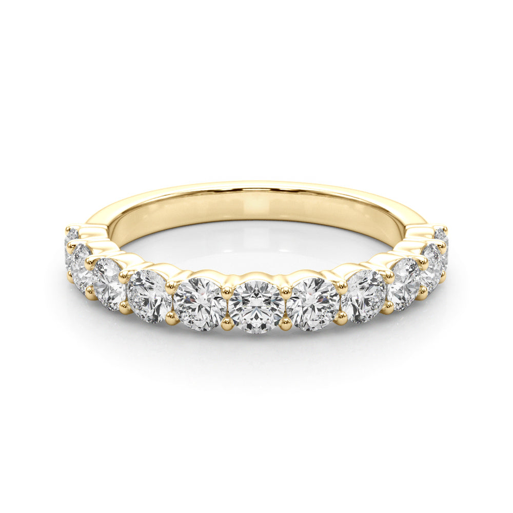 Shared Prong Half Eternity Ring in Gold & Platinum