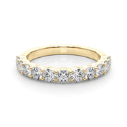 Shared Prong Half Eternity Ring in Gold & Platinum