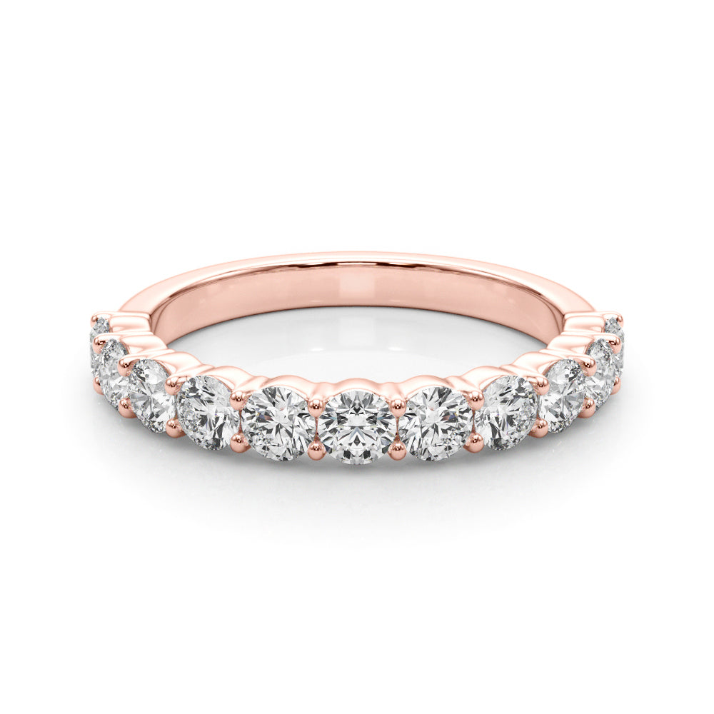 Shared Prong Half Eternity Ring in Gold & Platinum