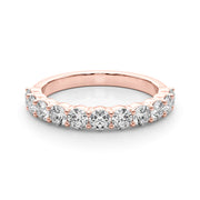 Shared Prong Half Eternity Ring in Gold & Platinum