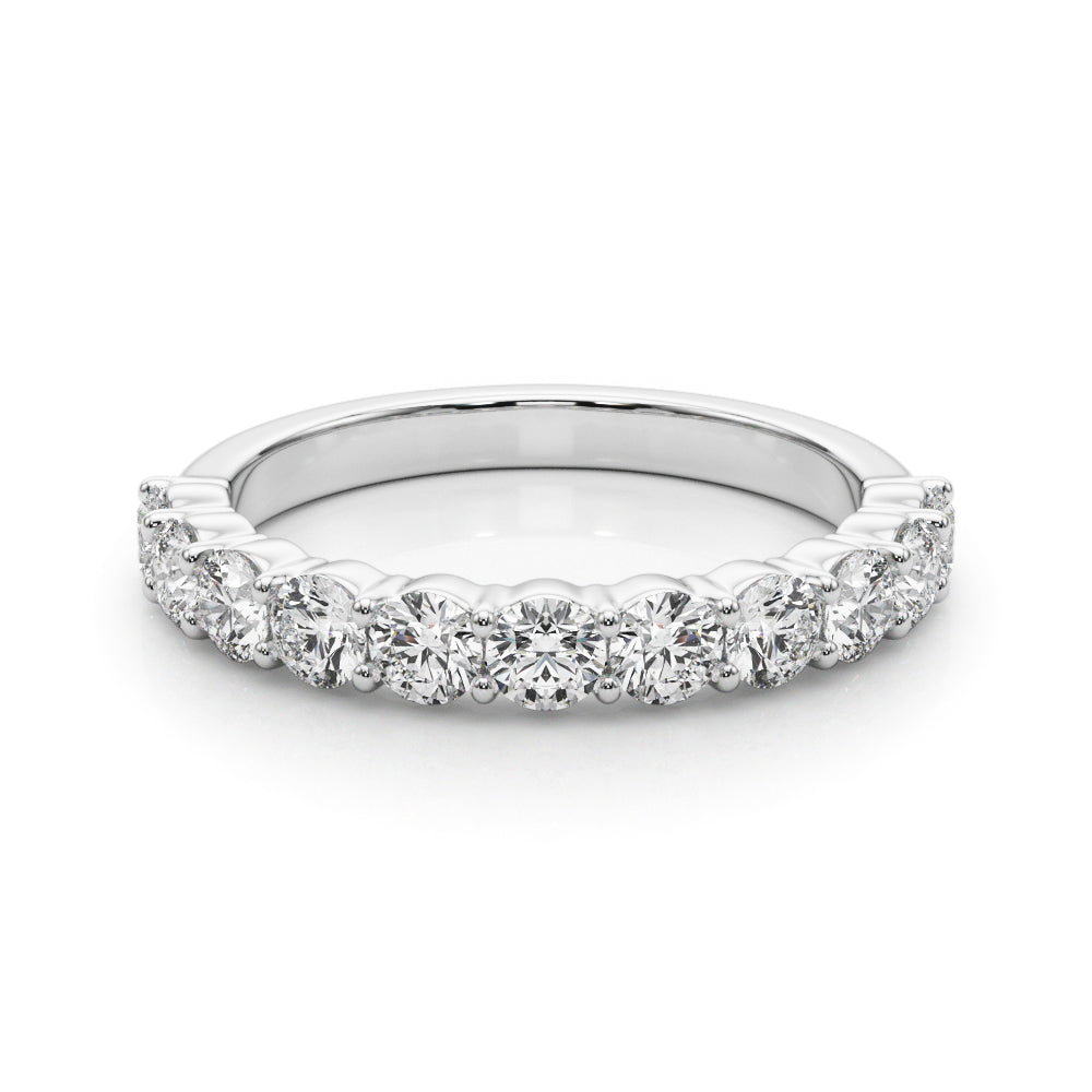 Shared Prong Half Eternity Ring in Gold & Platinum