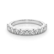Shared Prong Half Eternity Ring in Gold & Platinum