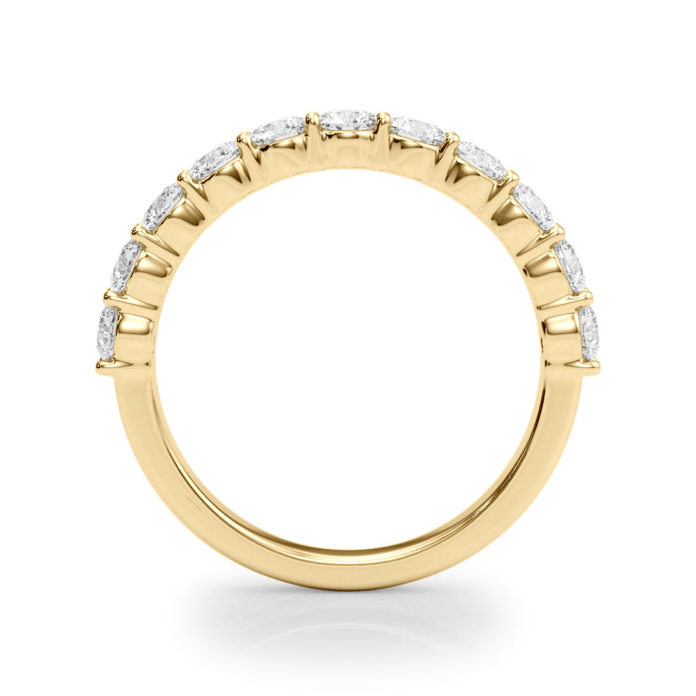 Shared Prong Half Eternity Ring in Gold & Platinum