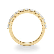 Shared Prong Half Eternity Ring in Gold & Platinum