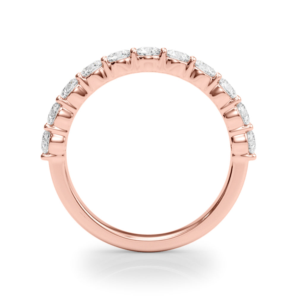 Shared Prong Half Eternity Ring in Gold & Platinum