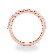 Shared Prong Half Eternity Ring in Gold & Platinum