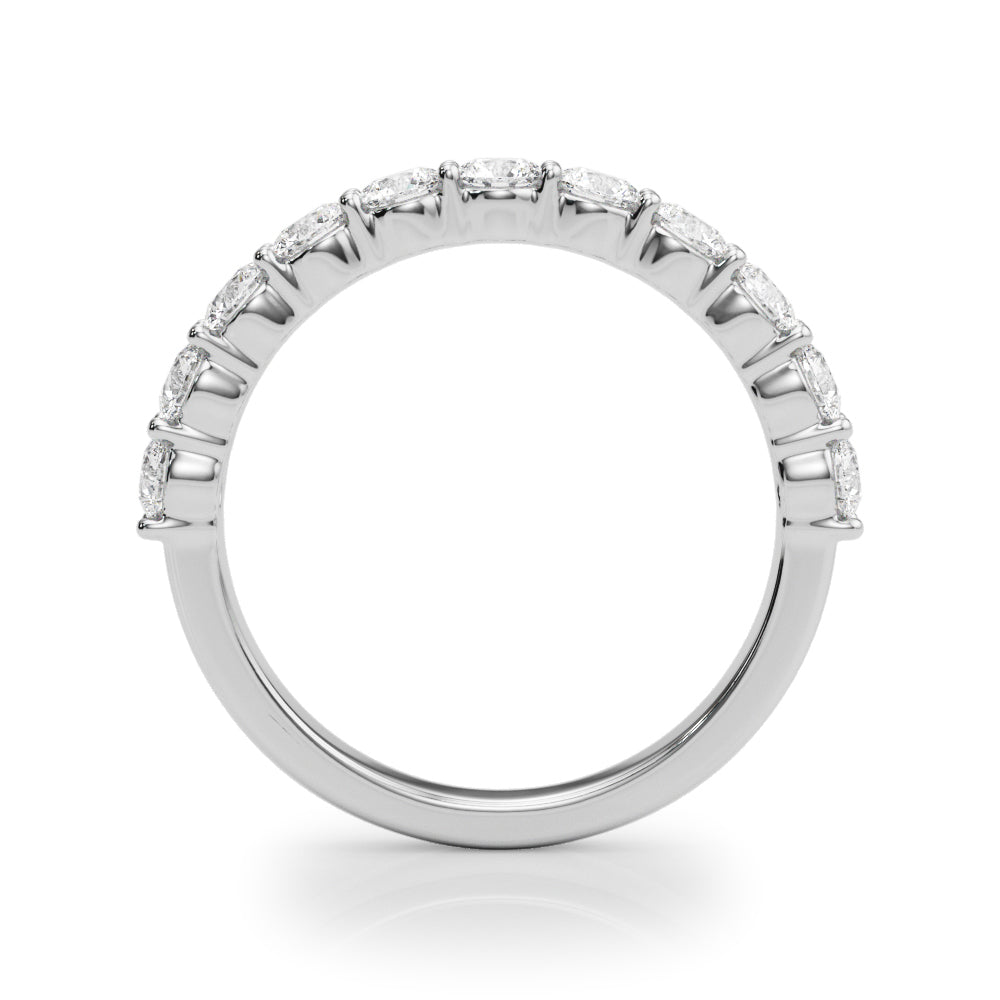 Shared Prong Half Eternity Ring in Gold & Platinum