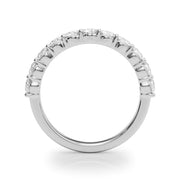 Shared Prong Half Eternity Ring in Gold & Platinum