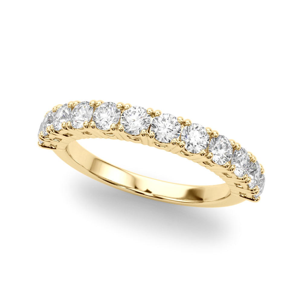 Straight Prong Set Half Eternity Ring in 10K/14K gold and platinum with certified lab-grown or natural diamonds