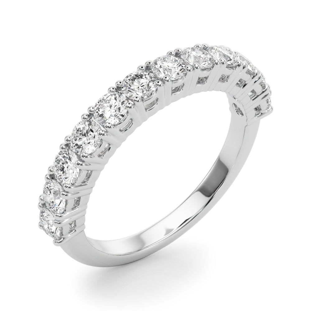 Straight Prong Set Half Eternity Ring in Gold & Platinum