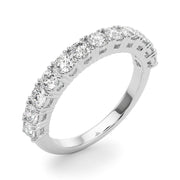 Straight Prong Set Half Eternity Ring in Gold & Platinum