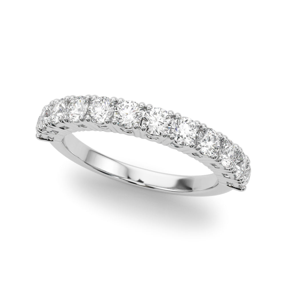 Straight Prong Set Half Eternity Ring in Gold & Platinum