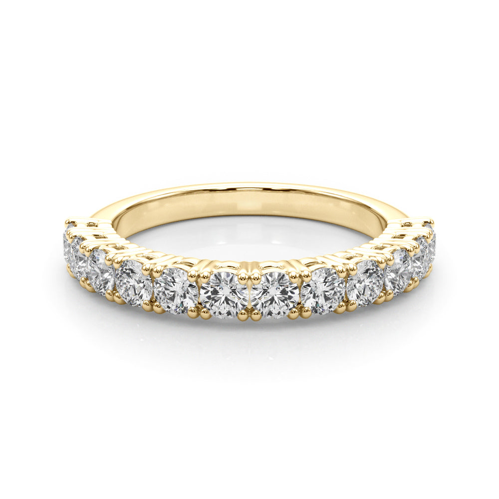 Straight Prong Set Half Eternity Ring in Gold & Platinum