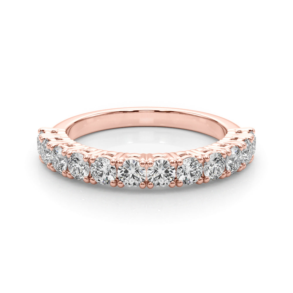 Straight Prong Set Half Eternity Ring in Gold & Platinum