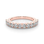 Straight Prong Set Half Eternity Ring in Gold & Platinum