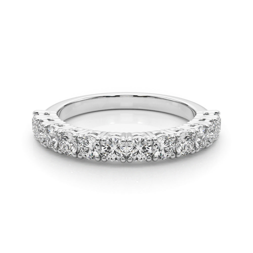 Straight Prong Set Half Eternity Ring in Gold & Platinum