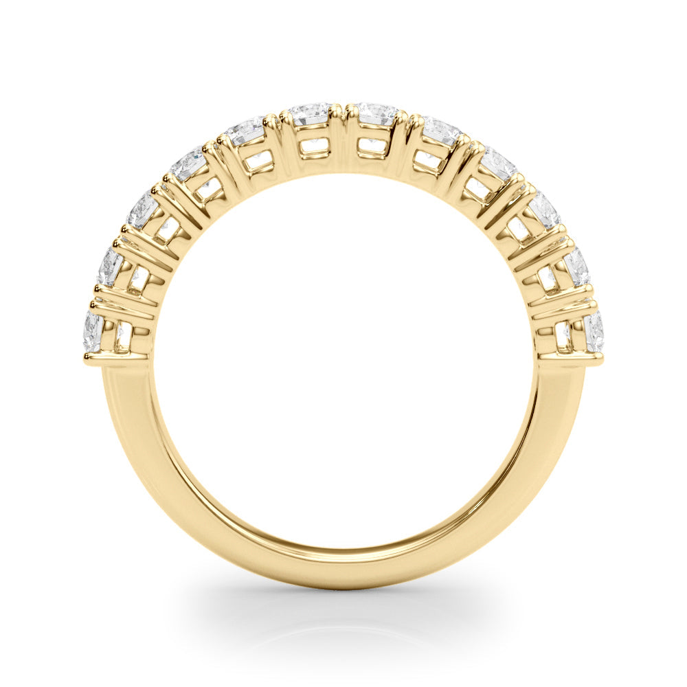 Straight Prong Set Half Eternity Ring in Gold & Platinum