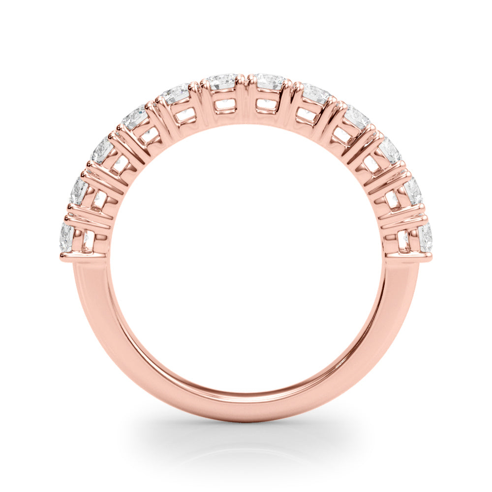 Straight Prong Set Half Eternity Ring in Gold & Platinum