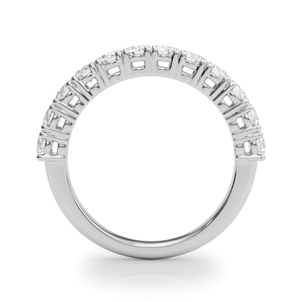 Straight Prong Set Half Eternity Ring in Gold & Platinum