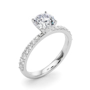 Regal Single Row Round Diamond Engagement Ring in 10K/14K gold and platinum with certified lab-grown or natural diamonds