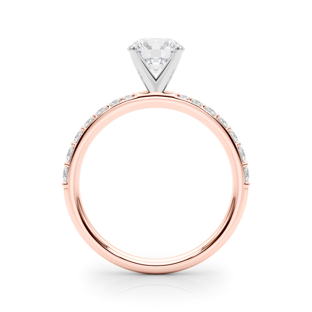 Regal Single Row Round Diamond Engagement Ring in 10K/14K gold and platinum with certified lab-grown or natural diamonds