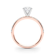 Regal Single Row Round Diamond Engagement Ring in 10K/14K gold and platinum with certified lab-grown or natural diamonds