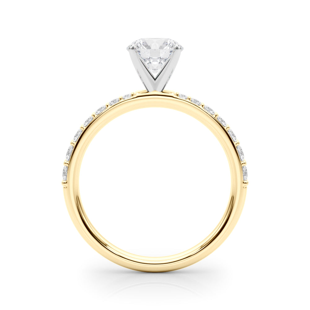 Regal Single Row Round Diamond Engagement Ring in 10K/14K gold and platinum with certified lab-grown or natural diamonds