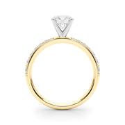 Regal Single Row Round Diamond Engagement Ring in 10K/14K gold and platinum with certified lab-grown or natural diamonds