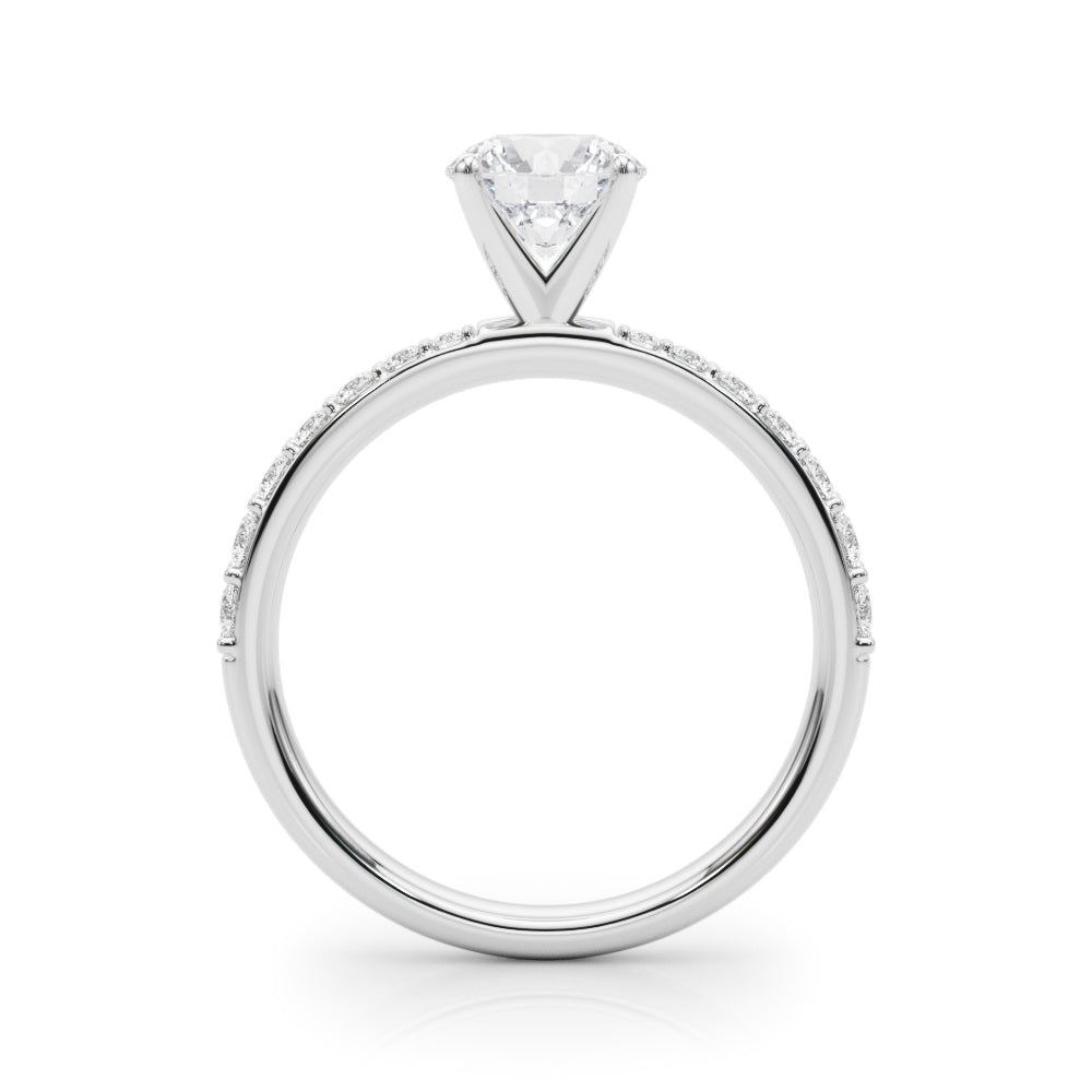 Regal Single Row Round Diamond Engagement Ring in 10K/14K gold and platinum with certified lab-grown or natural diamonds