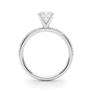 Regal Single Row Round Diamond Engagement Ring in 10K/14K gold and platinum with certified lab-grown or natural diamonds