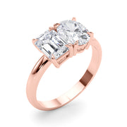 Heirloom Cut Emerald Diamond Engagement Ring in 10K/14K gold and platinum with certified lab-grown or natural diamonds