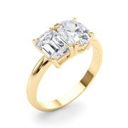Heirloom Cut Emerald Diamond Engagement Ring in 10K/14K gold and platinum with certified lab-grown or natural diamonds