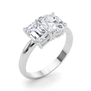 Heirloom Cut Emerald Diamond Engagement Ring in 10K/14K gold and platinum with certified lab-grown or natural diamonds