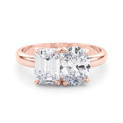 Heirloom Cut Emerald Diamond Engagement Ring in 10K/14K gold and platinum with certified lab-grown or natural diamonds