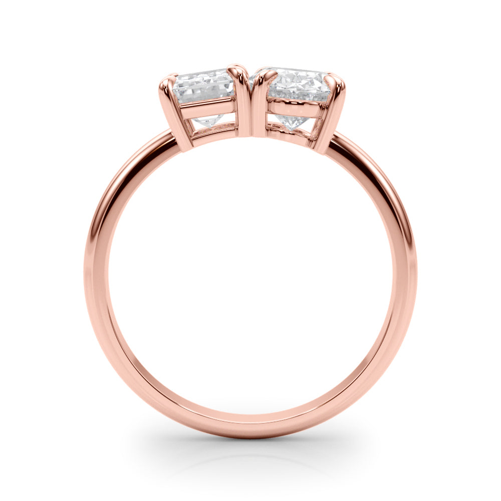 Heirloom Cut Emerald Diamond Engagement Ring in 10K/14K gold and platinum with certified lab-grown or natural diamonds