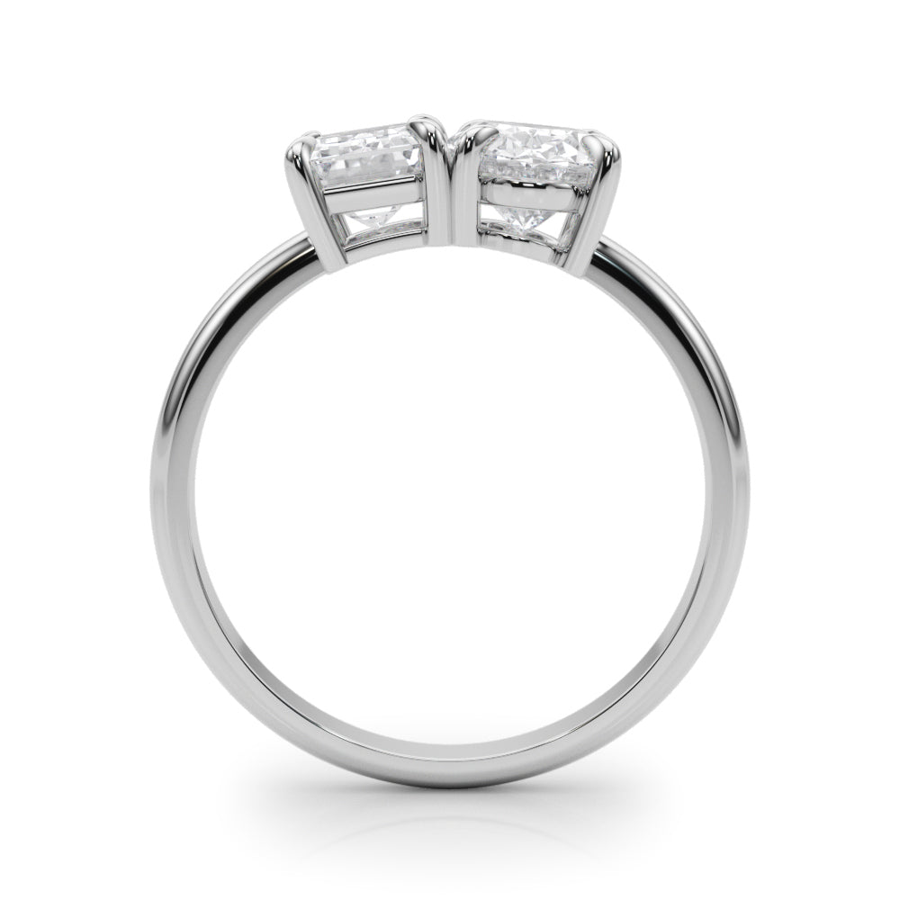 Heirloom Cut Emerald Diamond Engagement Ring in 10K/14K gold and platinum with certified lab-grown or natural diamonds