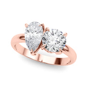 Luxe Shape Pear Diamond Engagement Ring in 10K/14K gold and platinum with certified lab-grown or natural diamonds
