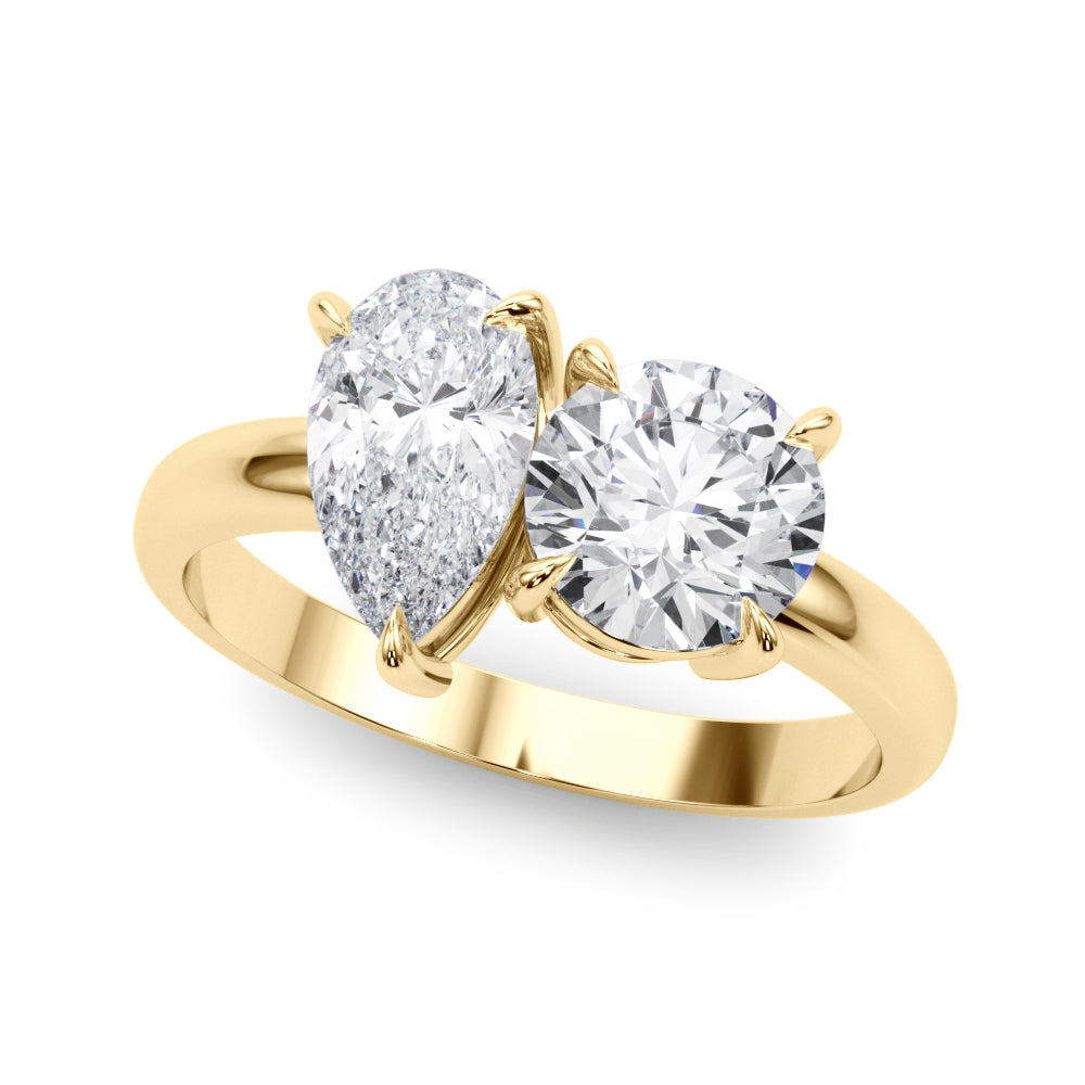 Luxe Shape Pear Diamond Engagement Ring in 10K/14K gold and platinum with certified lab-grown or natural diamonds