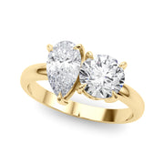 Luxe Shape Pear Diamond Engagement Ring in 10K/14K gold and platinum with certified lab-grown or natural diamonds