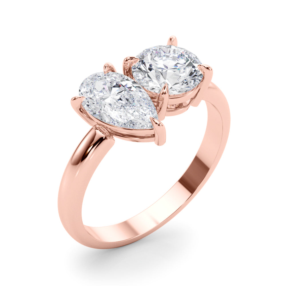 Luxe Shape Pear Diamond Engagement Ring in 10K/14K gold and platinum with certified lab-grown or natural diamonds
