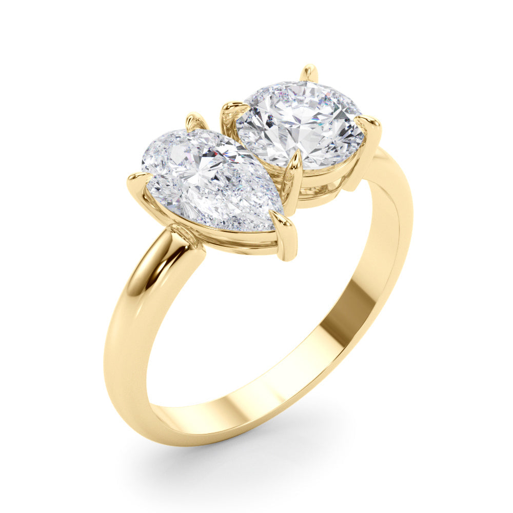 Luxe Shape Pear Diamond Engagement Ring in 10K/14K gold and platinum with certified lab-grown or natural diamonds