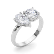Luxe Shape Pear Diamond Engagement Ring in 10K/14K gold and platinum with certified lab-grown or natural diamonds