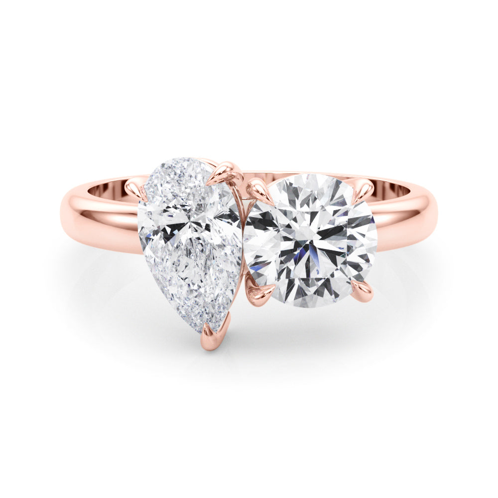 Luxe Shape Pear Diamond Engagement Ring in 10K/14K gold and platinum with certified lab-grown or natural diamonds