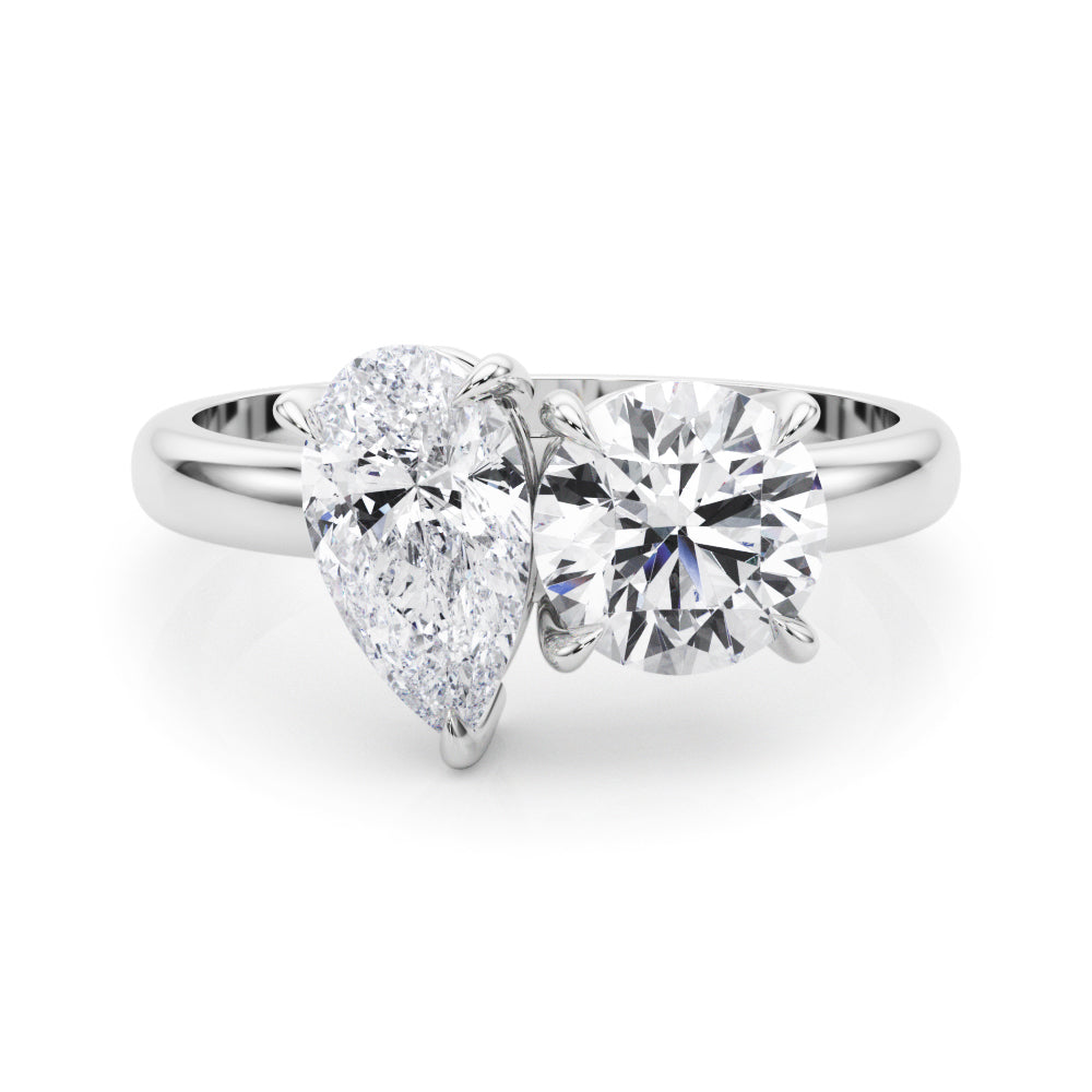 Luxe Shape Pear Diamond Engagement Ring in 10K/14K gold and platinum with certified lab-grown or natural diamonds