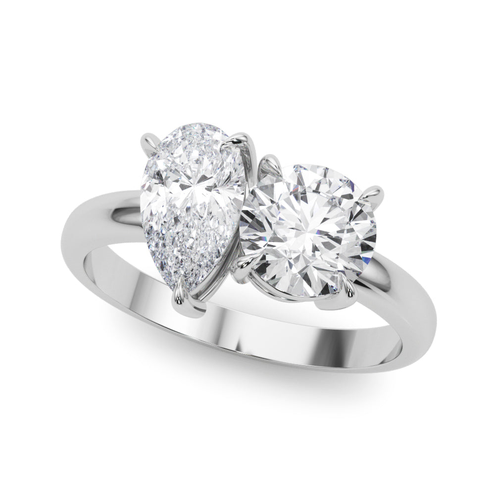 Luxe Shape Pear Diamond Engagement Ring in 10K/14K gold and platinum with certified lab-grown or natural diamonds
