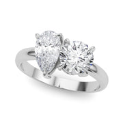 Luxe Shape Pear Diamond Engagement Ring in 10K/14K gold and platinum with certified lab-grown or natural diamonds