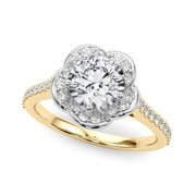 Half Round Diamond Prong Set Bright D Half Eternity Ring in 10K/14K gold and platinum with certified lab-grown or natural diamonds
