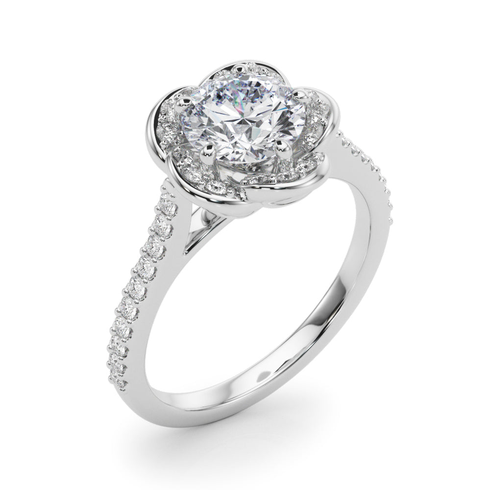 Half Round Diamond Prong Set Bright D Half Eternity Ring