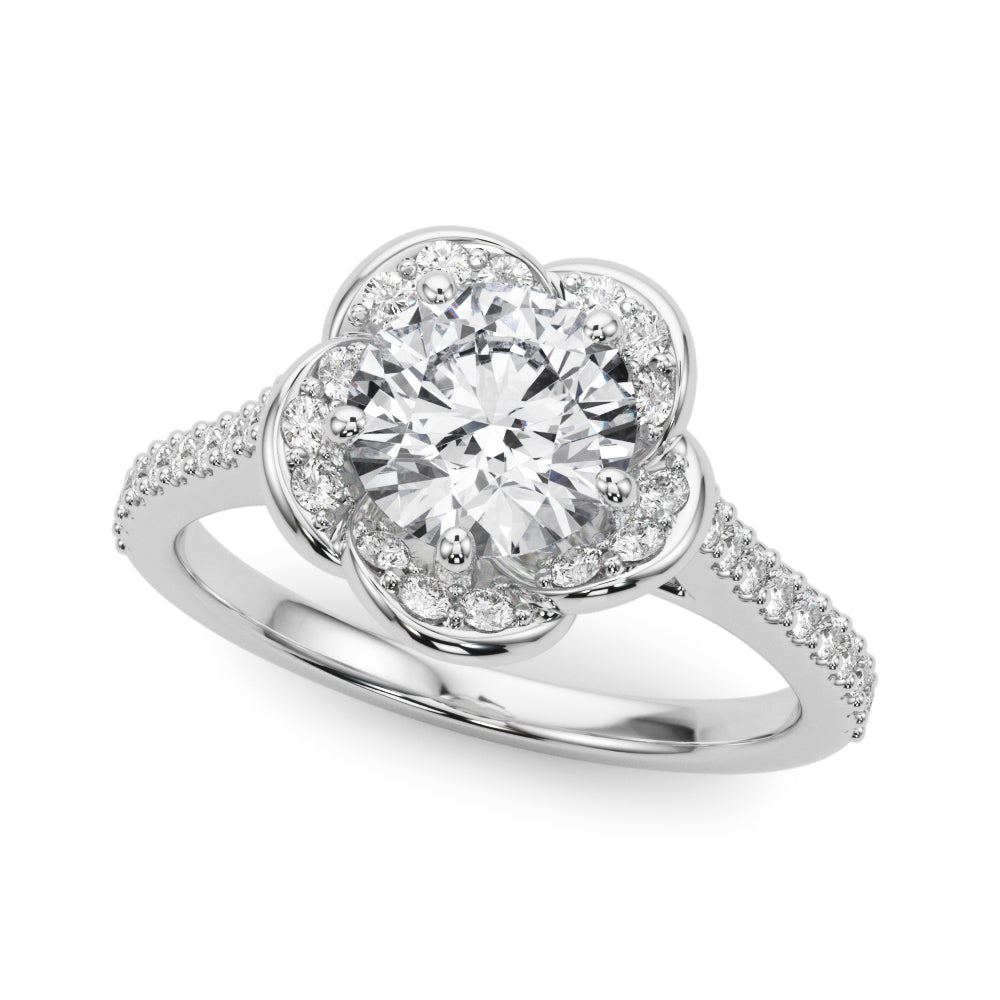Half Round Diamond Prong Set Bright D Half Eternity Ring